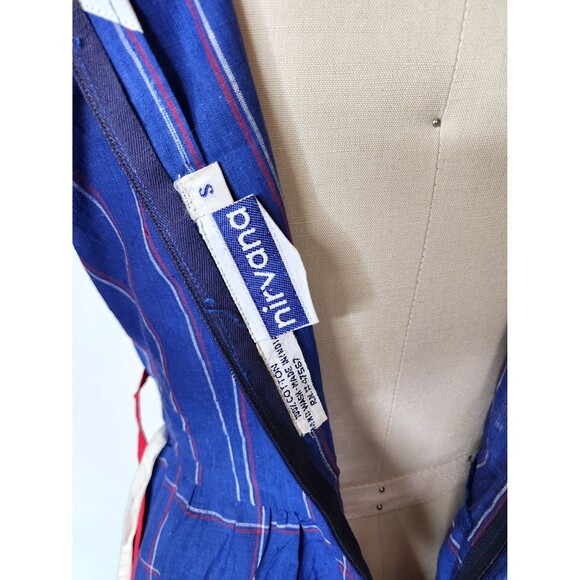 Embroidered Apron Dress with Pockets Colorful Cotton Dress 70s does 30s 40s XS - Picture 10 of 10